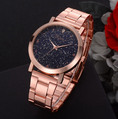 Women Dress Watches Rose Gold Stainless Steel  Wristwatch Quartz Clock  Luxury Watches
