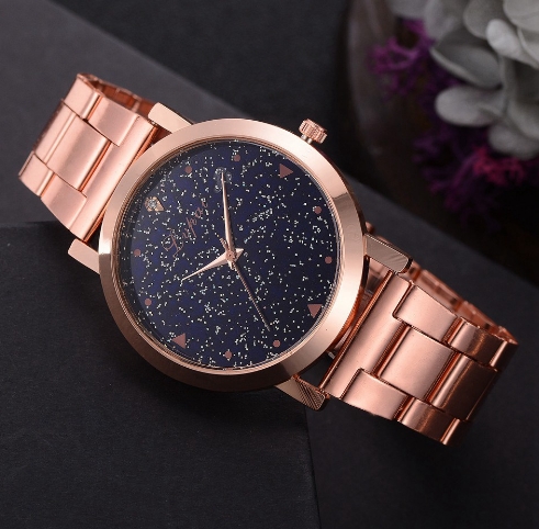 Women Dress Watches Rose Gold Stainless Steel  Wristwatch Quartz Clock  Luxury Watches