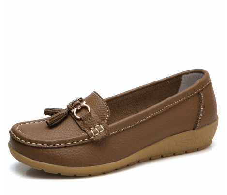New Arrival Shoes Woman Genuine Leather Women Flats Slip On Women&apos;s Loafers Female Moccasins Shoe