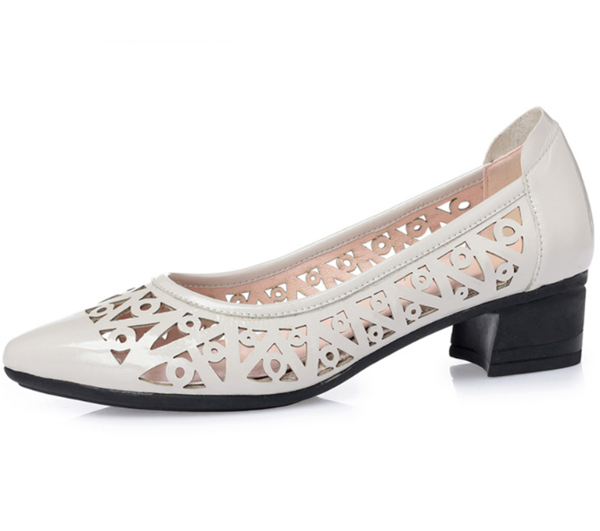 Women&apos;s Sandals Summer Genuine Leather Women Shoes Comfortable Breathable Hole Casual  Shoes Women