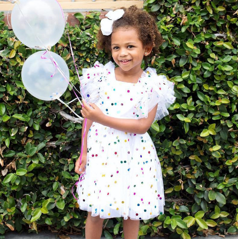 Children Girls Fashion Colorful Dot Sleeveless Ruffles White Dresses Grenadine Ball Gown Dresses