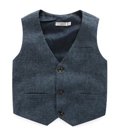 3psc Kids Clothes Suit Solid Color Boy Vest + Long-sleeved Shirt + Gentleman Trousers Three-piece Suit