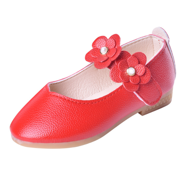 White Pink Kids Toddler Flower Children Girls Wedding Party Dress Princess Leather Shoes