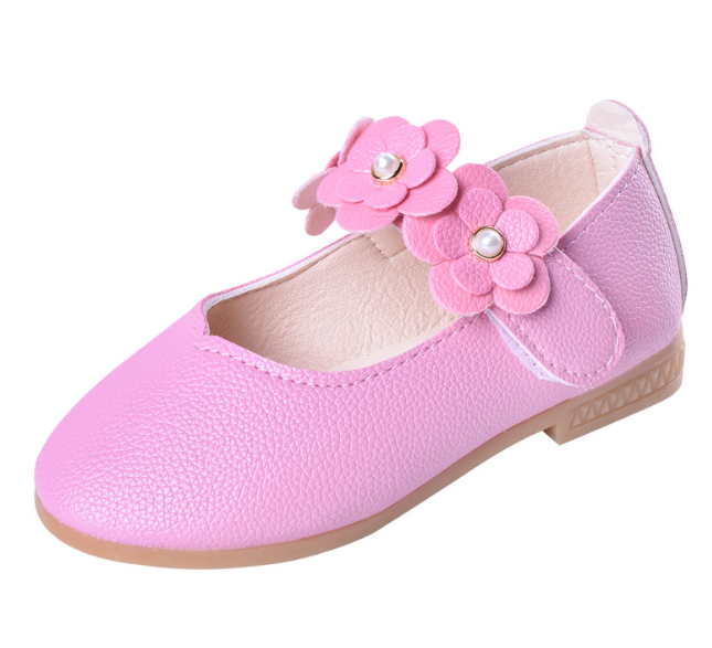 White Pink Kids Toddler Flower Children Girls Wedding Party Dress Princess Leather Shoes