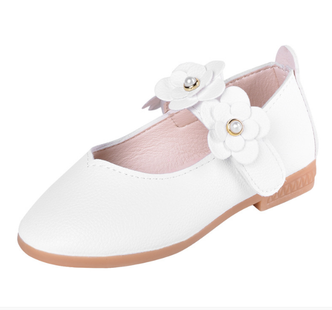White Pink Kids Toddler Flower Children Girls Wedding Party Dress Princess Leather Shoes