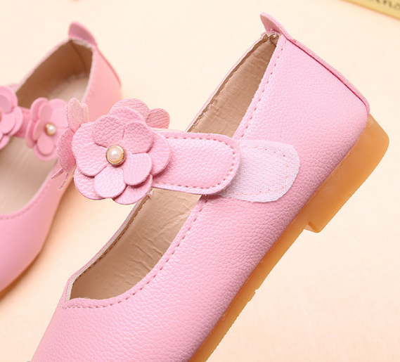 White Pink Kids Toddler Flower Children Girls Wedding Party Dress Princess Leather Shoes