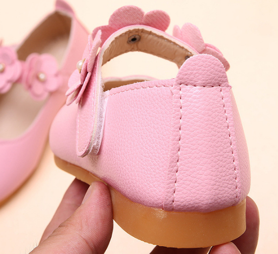 White Pink Kids Toddler Flower Children Girls Wedding Party Dress Princess Leather Shoes