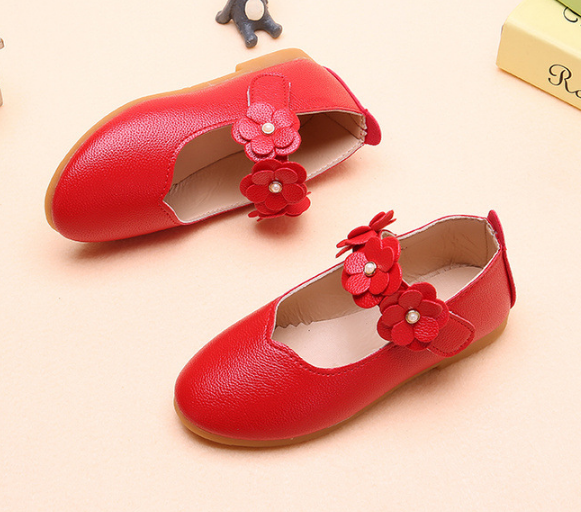 White Pink Kids Toddler Flower Children Girls Wedding Party Dress Princess Leather Shoes