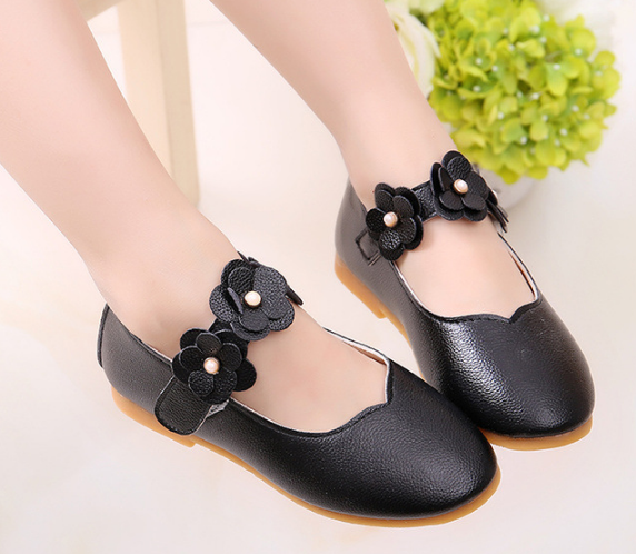 White Pink Kids Toddler Flower Children Girls Wedding Party Dress Princess Leather Shoes