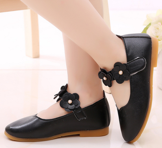 White Pink Kids Toddler Flower Children Girls Wedding Party Dress Princess Leather Shoes