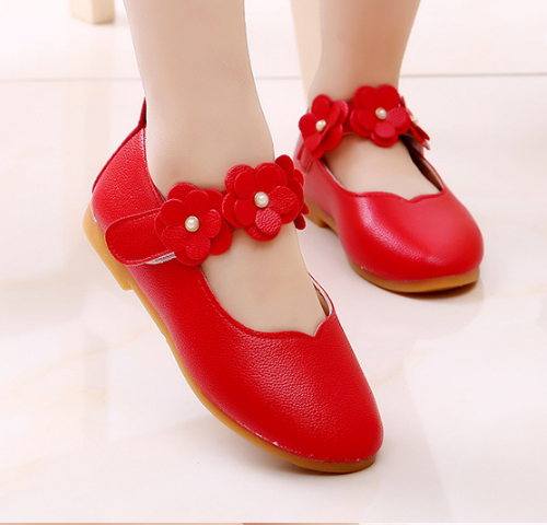 White Pink Kids Toddler Flower Children Girls Wedding Party Dress Princess Leather Shoes