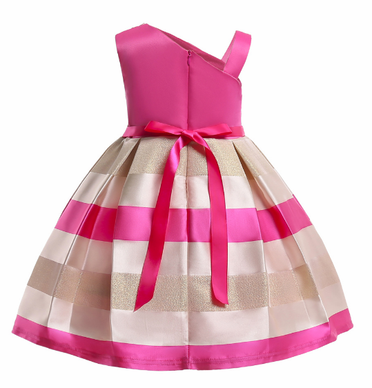 Hot Sale Girls Dresses Pearl Flower Girl Skirt Single Shoulder Strap Dresses Dress Children's Wear