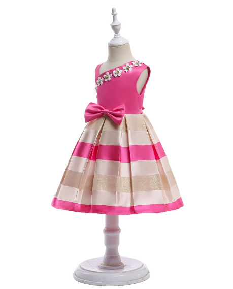 Hot Sale Girls Dresses Pearl Flower Girl Skirt Single Shoulder Strap Dresses Dress Children's Wear