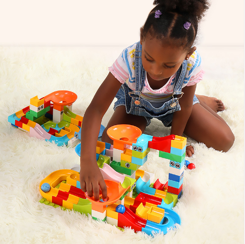 52-208Pcs Marble Race Run Maze Balls Track Building Blocks Funnel Slide Big Building Brick