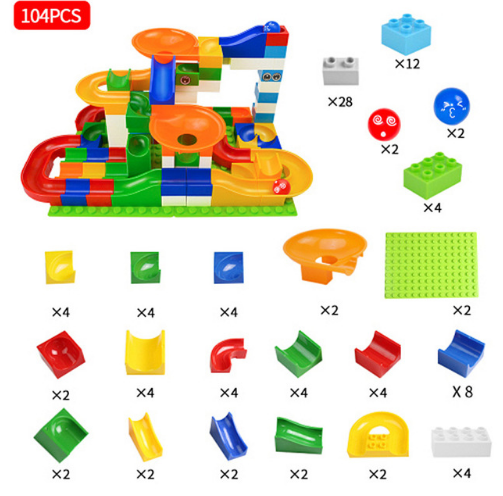 52-208Pcs Marble Race Run Maze Balls Track Building Blocks Funnel Slide Big Building Brick