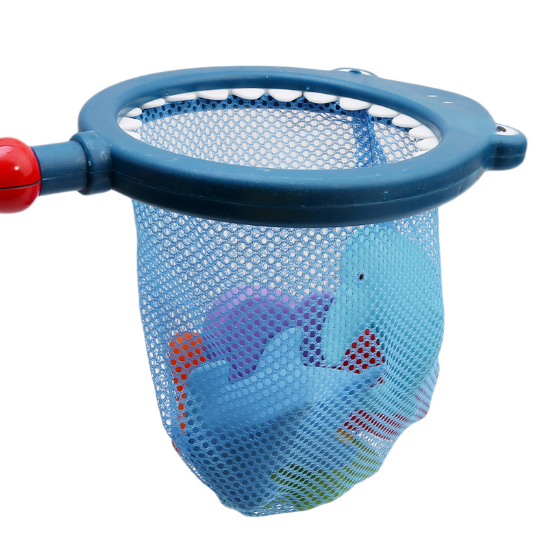 7PCS Fishing Toys Network Bag Pick Up Kids Toy Swimming Paly Water Bath Doll Water Spray Bath Toys