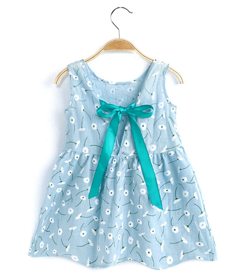 Kids Girl Sleeveless Dress Girls Flower Dresses Children Clothes Baby Cotton Princess Dress Outfits