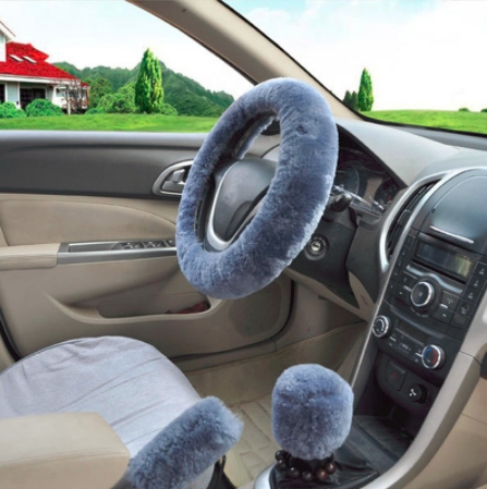 Cool Non-slip Car Decoration Steering Wheel Handbrake Gear Shift Plush Cover