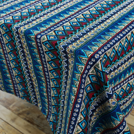 Quality Dining Tablecloth Color Soft Cotton Stripe Multi Sizes Lacy Home Kitchen Banquet Table Cover