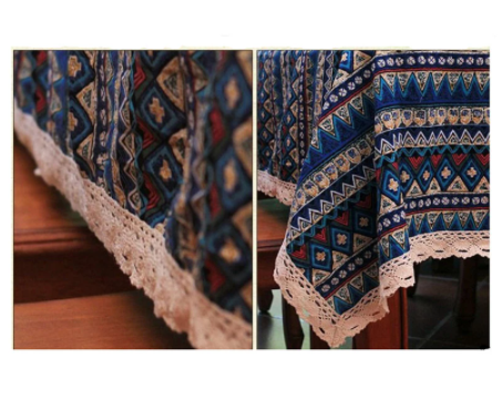 Quality Dining Tablecloth Color Soft Cotton Stripe Multi Sizes Lacy Home Kitchen Banquet Table Cover