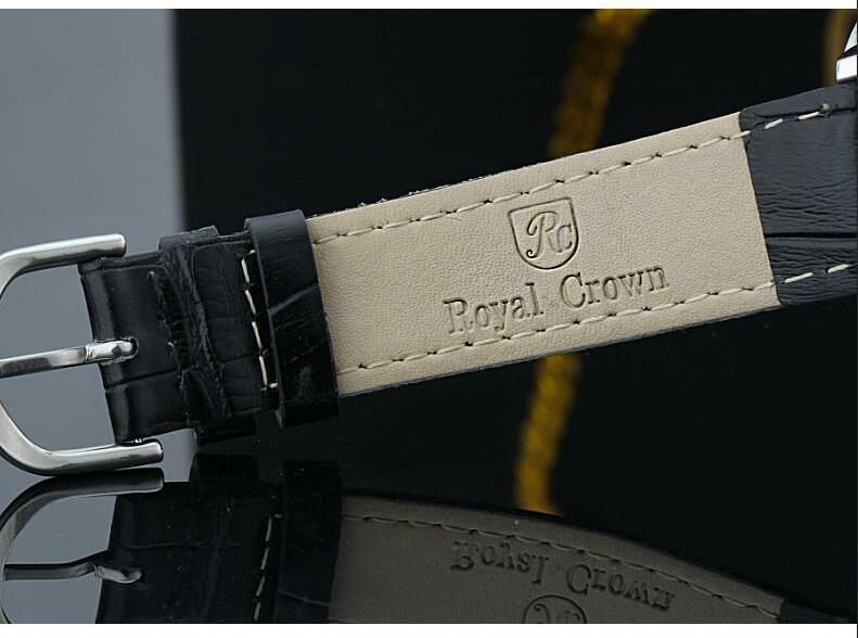 RoyalCrown quartz watches luxury Ladies Leather Straps Rhinestone Watches Women Classcal stainless Waterproof Calendar Fashion Luxurious Business Office Lady birthday gift watch elegant jewelry formal