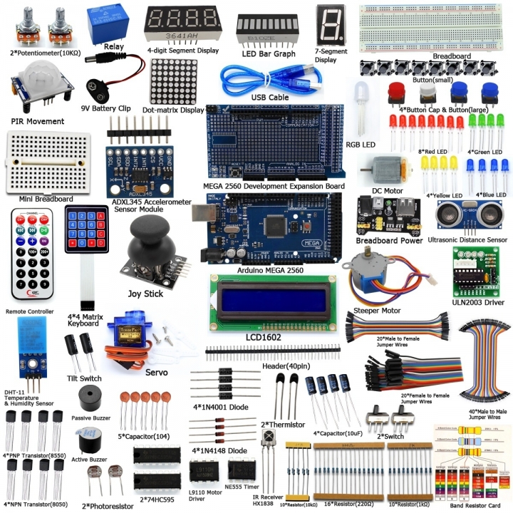 Ultimate Starter learning Kit for Arduino MEGA 2560 LCD1602 Servo Motor