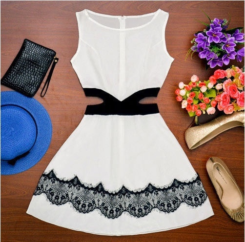 Women's Summer Sleeveless Skinny Lace Halter Sexy Mini New Fashion Dress 2018