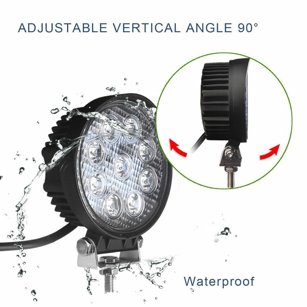 2/5/10Pcs 4inch 27w FLOOD LED Work Light Fog Headlight Offroad Forklift Truck ATV