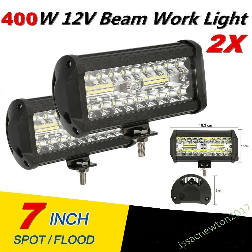 2x 400W 7&amp;#39;&amp;#39;Car LED Work Light Bar Spot Flood Beams Combo For Off-road SUV Truck