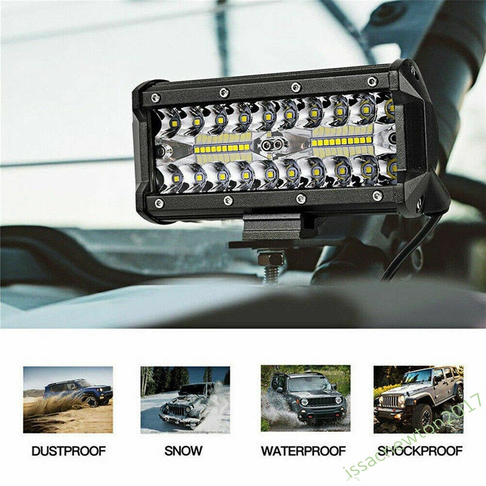 2x 400W 7&amp;#39;&amp;#39;Car LED Work Light Bar Spot Flood Beams Combo For Off-road SUV Truck