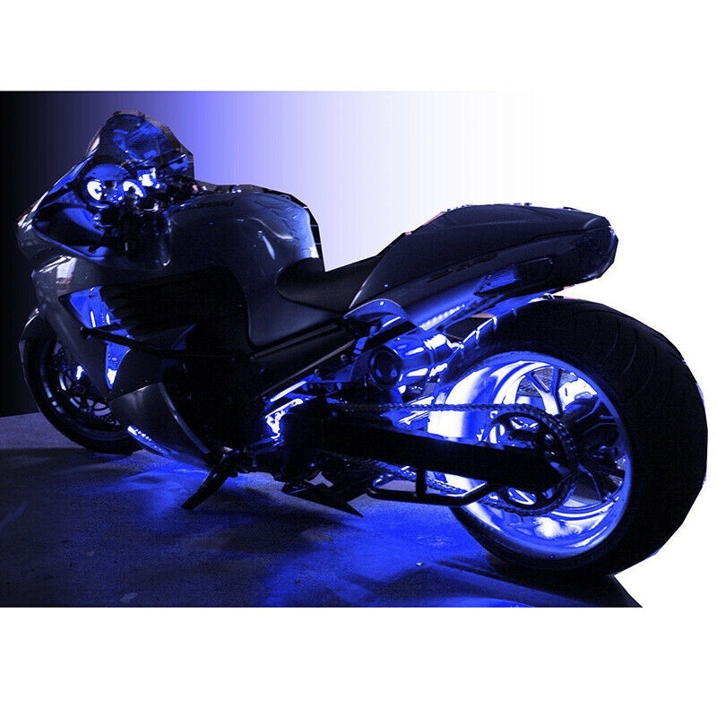 12V 4pcs 30CM/15 LED Car Motors Truck Flexible Strip Light Waterproof Blue