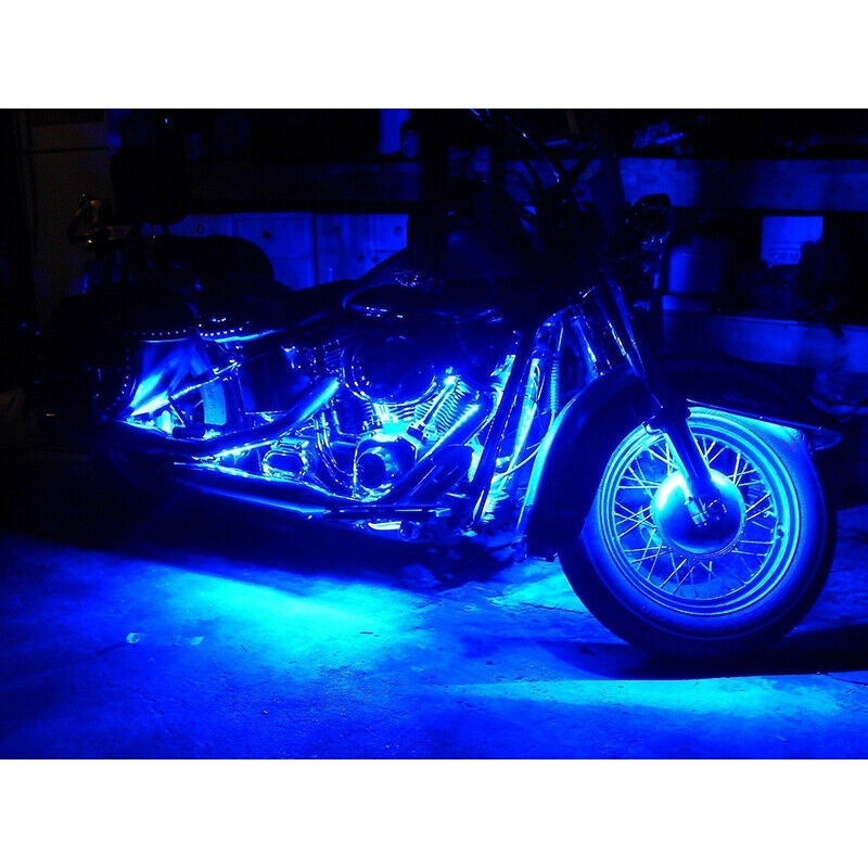 12V 4pcs 30CM/15 LED Car Motors Truck Flexible Strip Light Waterproof Blue