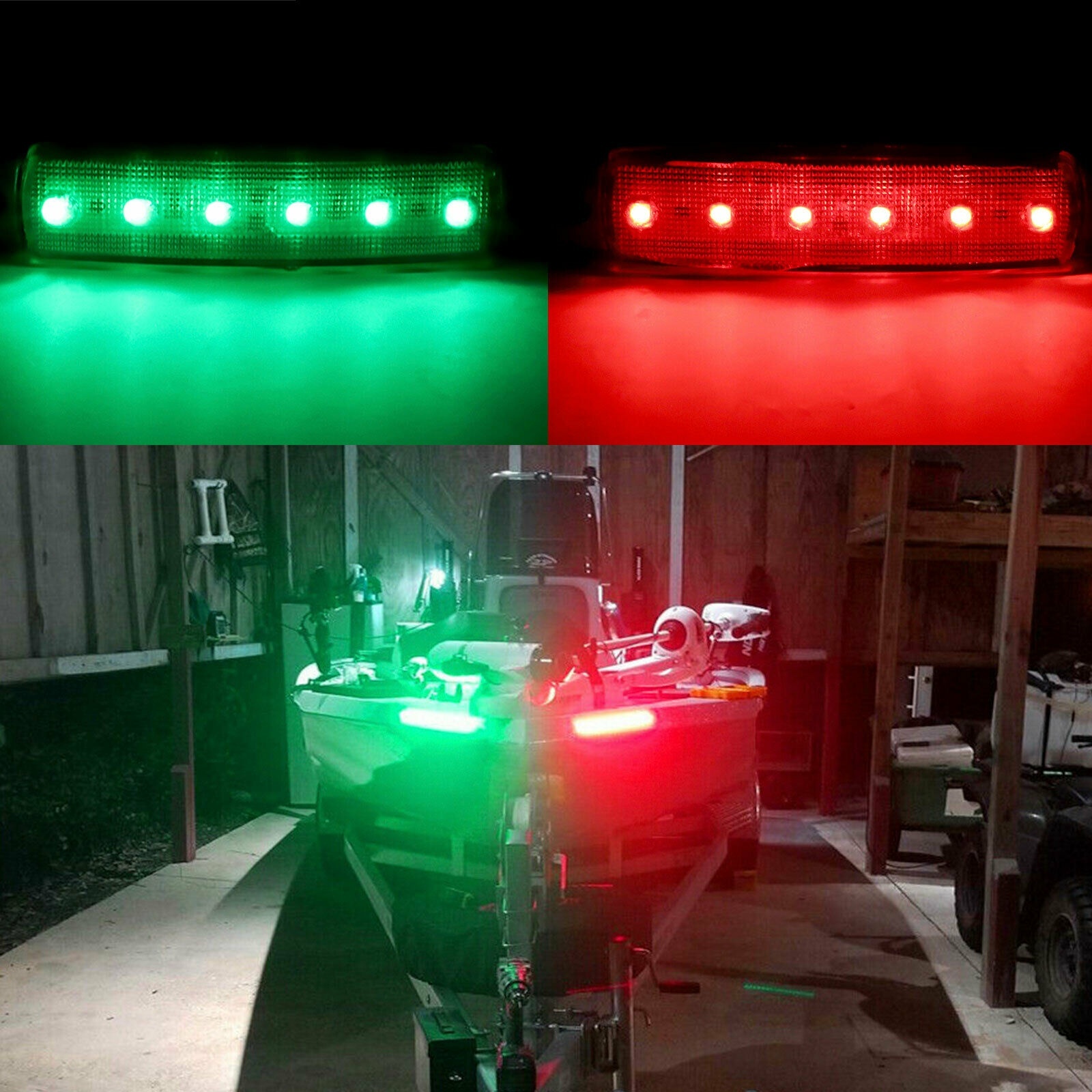 4Pcs Red Green Boat Navigation LED Lights Stern Lights Boats Starboard Light 12V