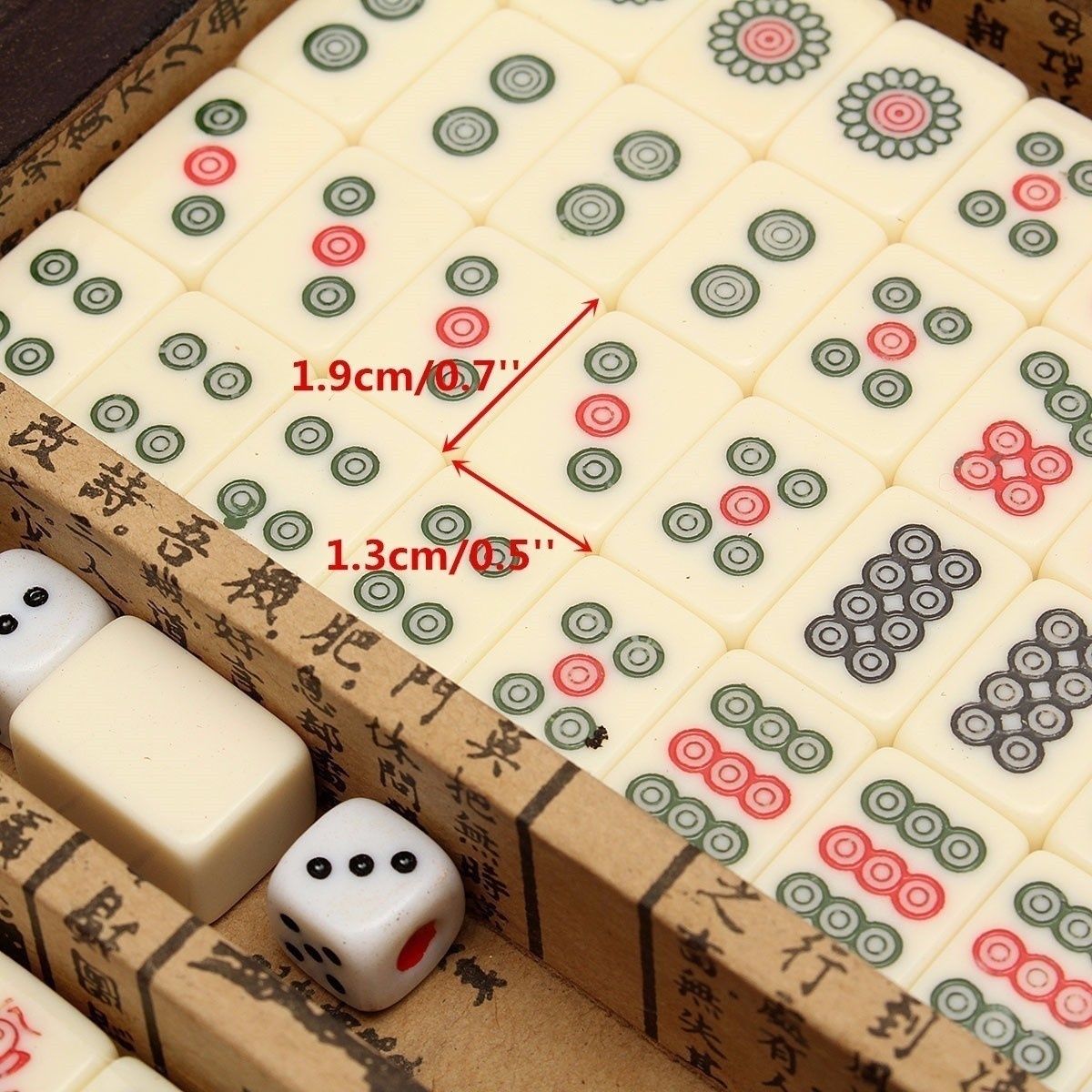 Retro Portable Mahjong Box Rare Chinese 144 Mah-Jong Set Bamboo Piece With Box