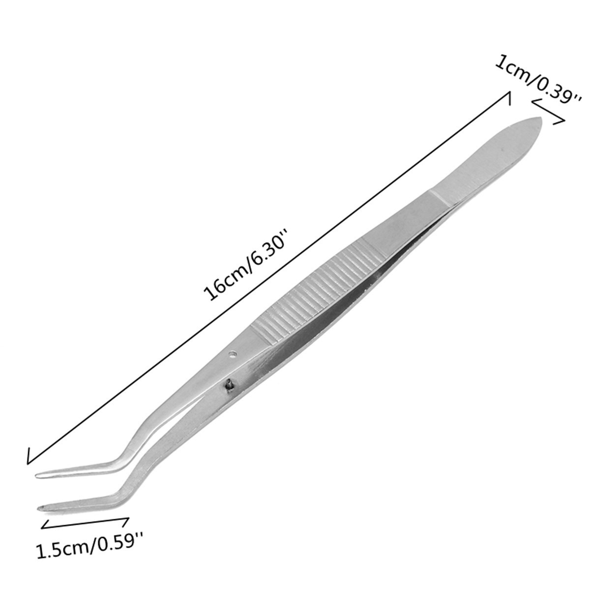 10Pc 6&apos;&apos; Stainless Steel Splinter Dental Tweezers Surgical Lab Instruments Dentistry Tool