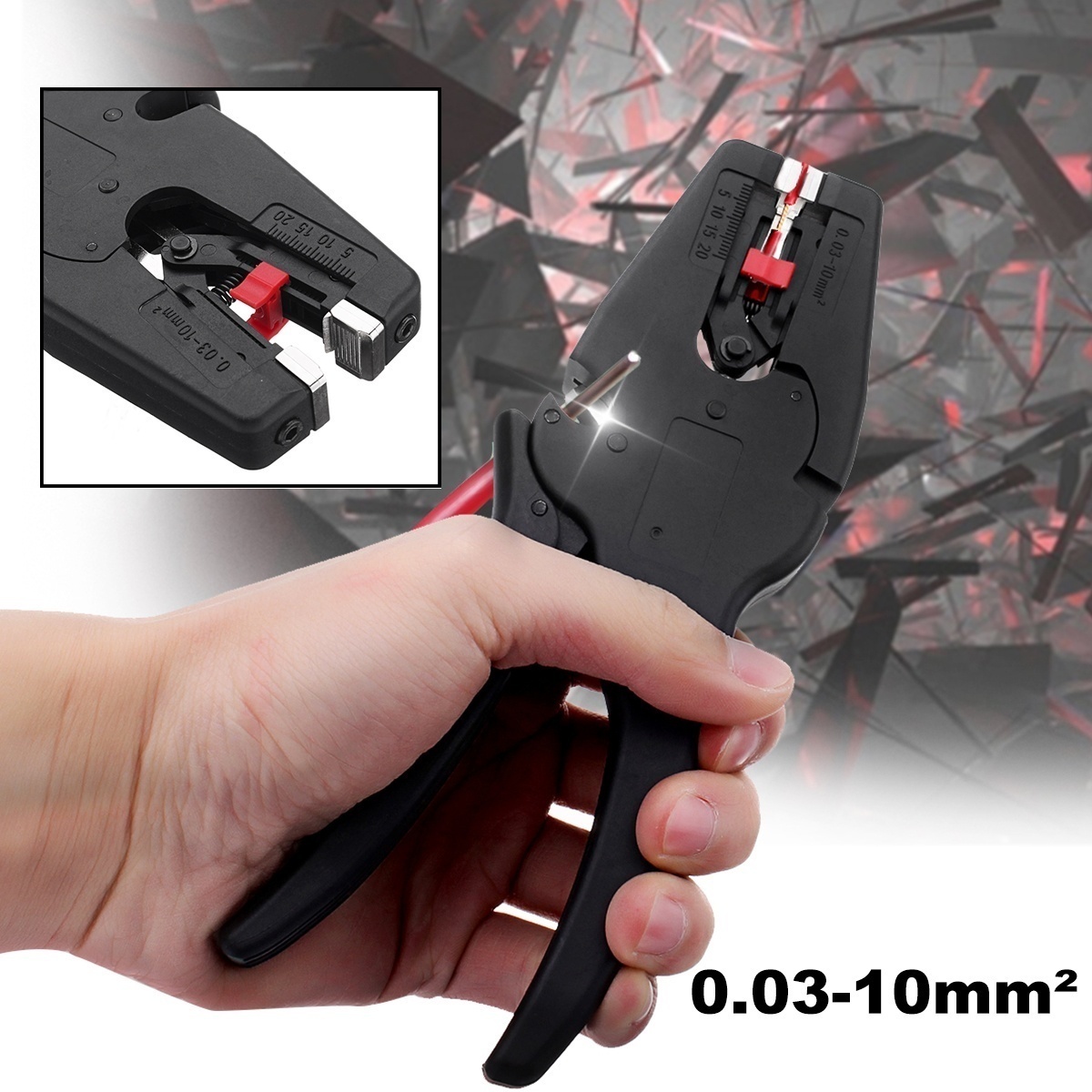 0.03-10mm² Wide Range Electric Cable Wire Crimper Stripper Cutter Pliers For Stripping Cutting Cable