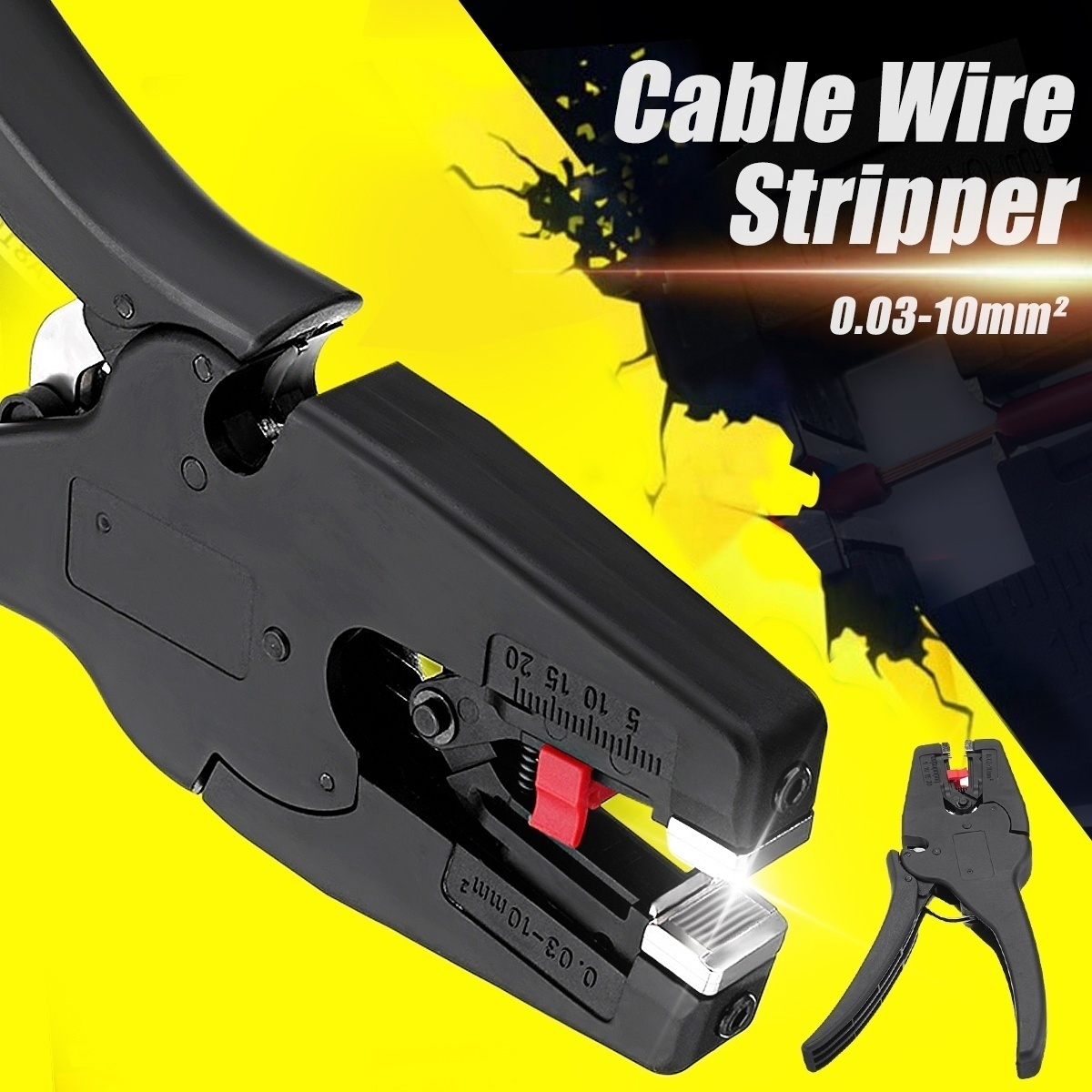 0.03-10mm² Wide Range Electric Cable Wire Crimper Stripper Cutter Pliers For Stripping Cutting Cable