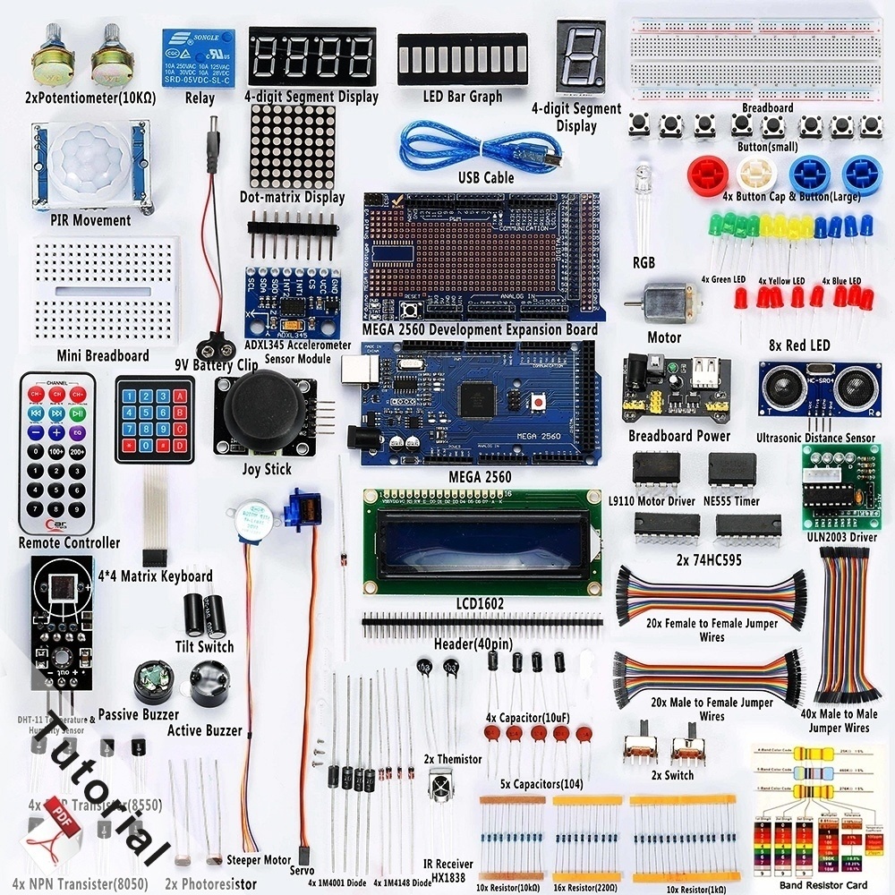 Full Version Starter Kit for Arduino Beginner Learning MEGA 2560 Servo Motor LCD1602 Model