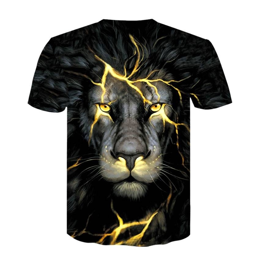 NEW ARRIVAL New Fashion Women Men 3D T-shirt Lion Head Funny Print T-shirt Tops Short Sleeve Tee