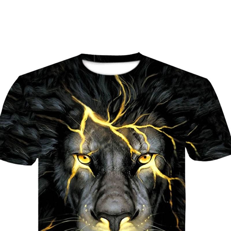NEW ARRIVAL New Fashion Women Men 3D T-shirt Lion Head Funny Print T-shirt Tops Short Sleeve Tee