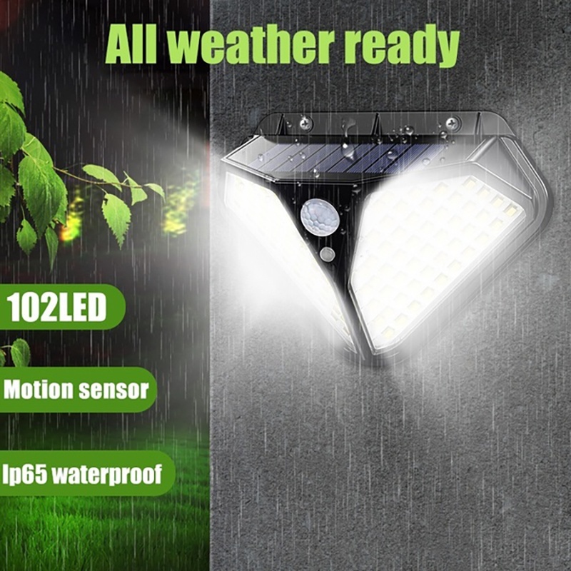 Outdoor luminous light 102 SMD LED two-sided solar wall human body induction light