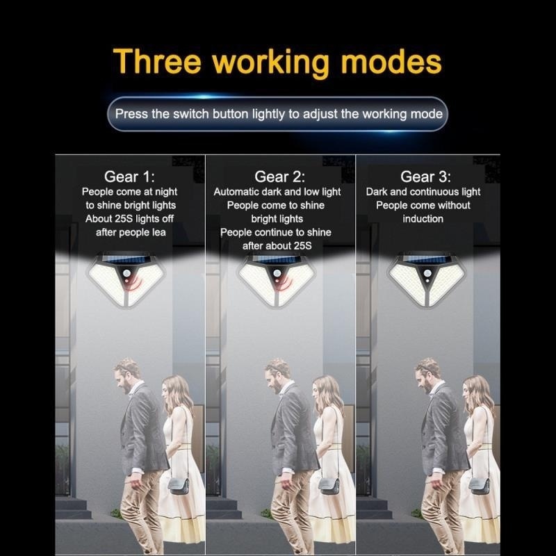 Outdoor luminous light 102 SMD LED two-sided solar wall human body induction light