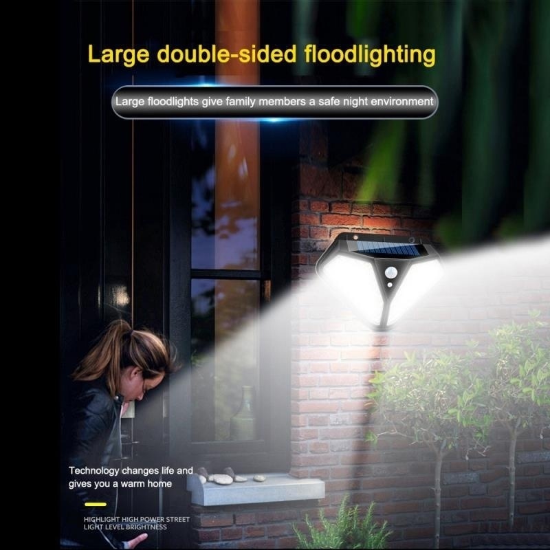 Outdoor luminous light 102 SMD LED two-sided solar wall human body induction light