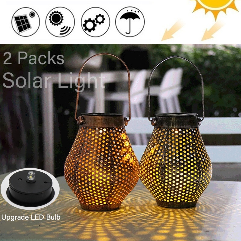 2 PCS outdoor solar light waterproof chandelier solar garden garden decoration warm white