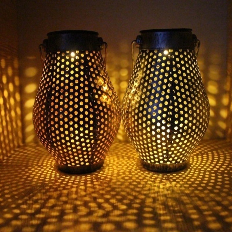 2 PCS outdoor solar light waterproof chandelier solar garden garden decoration warm white