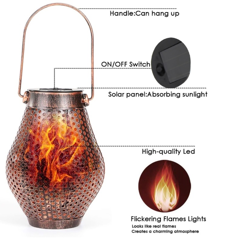 2 PCS outdoor solar light waterproof chandelier solar garden garden decoration warm white