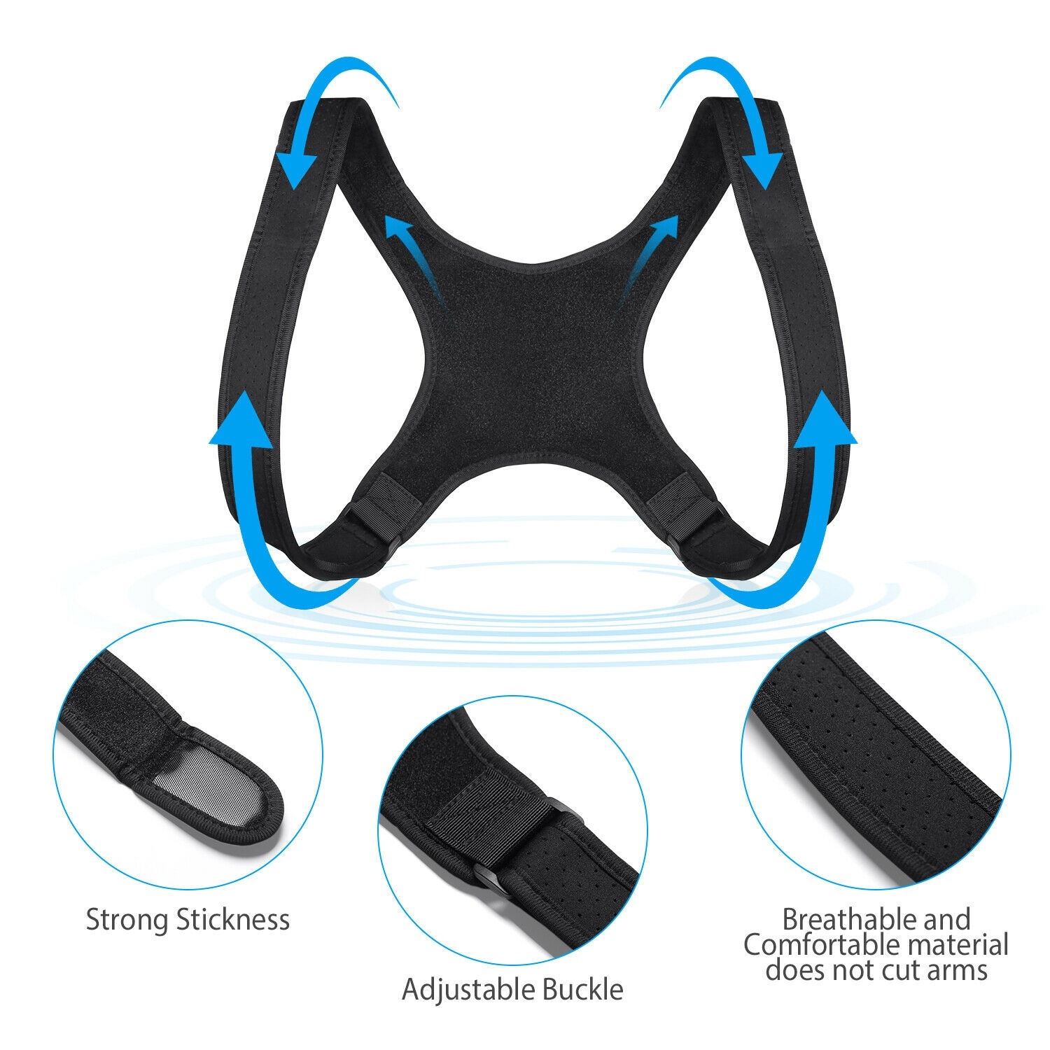 Treatment of men and women with one-shoulder straight support belt after sitting orthosis