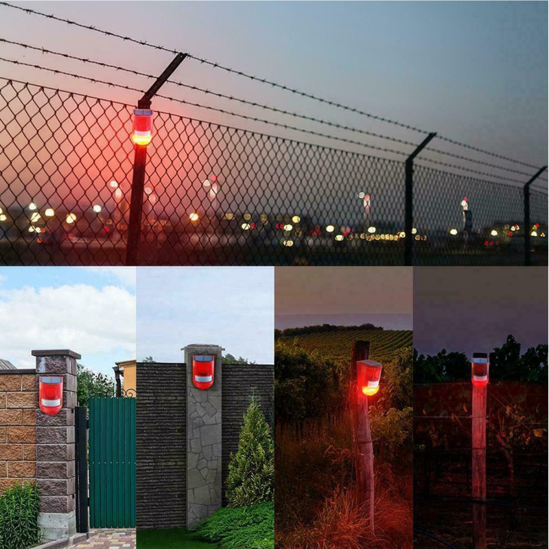 Sound&amp;Light Warning Solar Alarm IP65 Waterproof Motion Sensor Alarm Lamp Wireless Garden Yard Farm