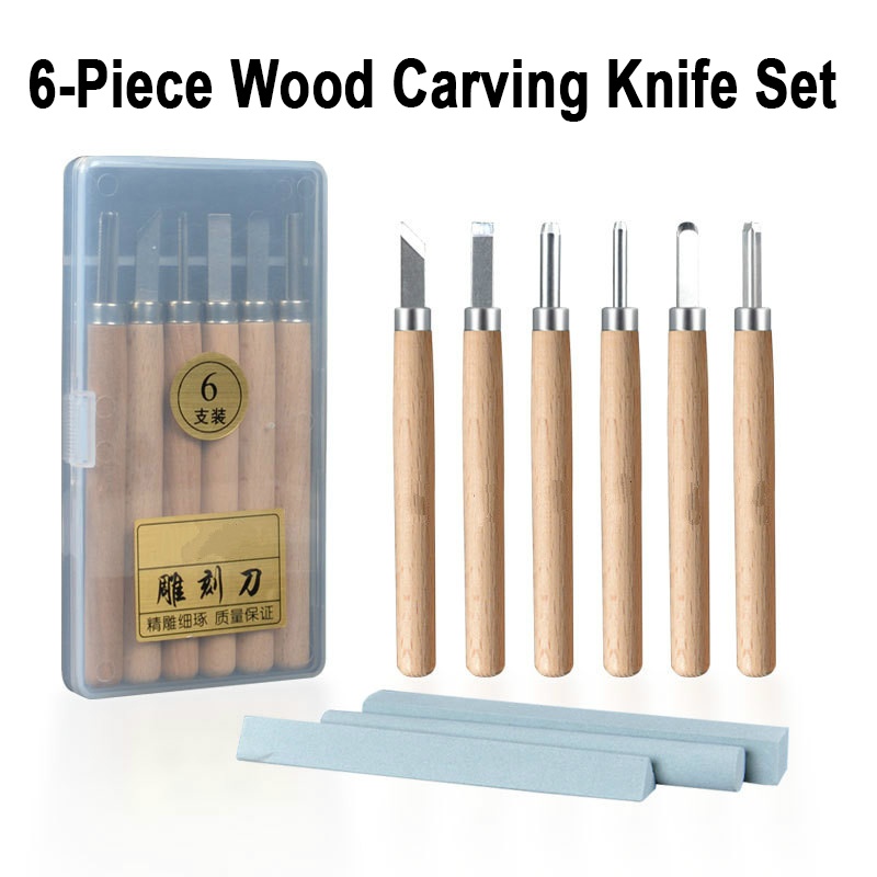 6-piece wood carving knife set handmade wood carving seal rubber stamp carving knife