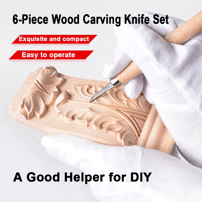 6-piece wood carving knife set handmade wood carving seal rubber stamp carving knife